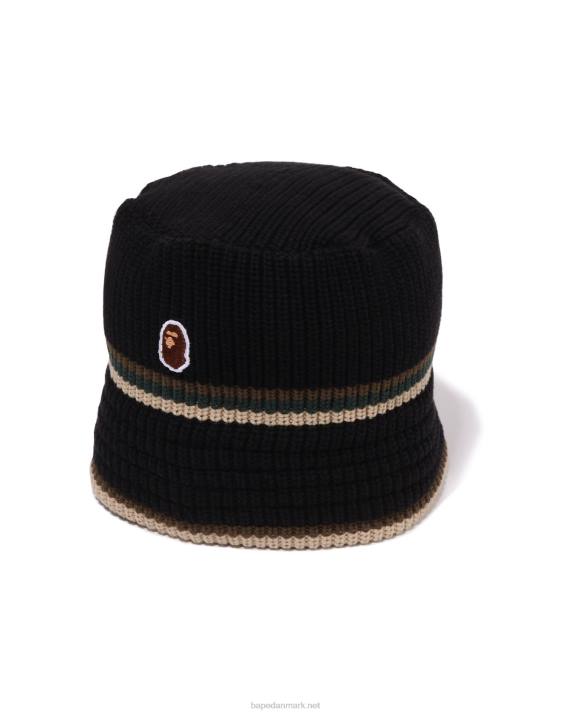 A Bathing Ape Mænd hoved et punkt knuser hat HH6J417 sort