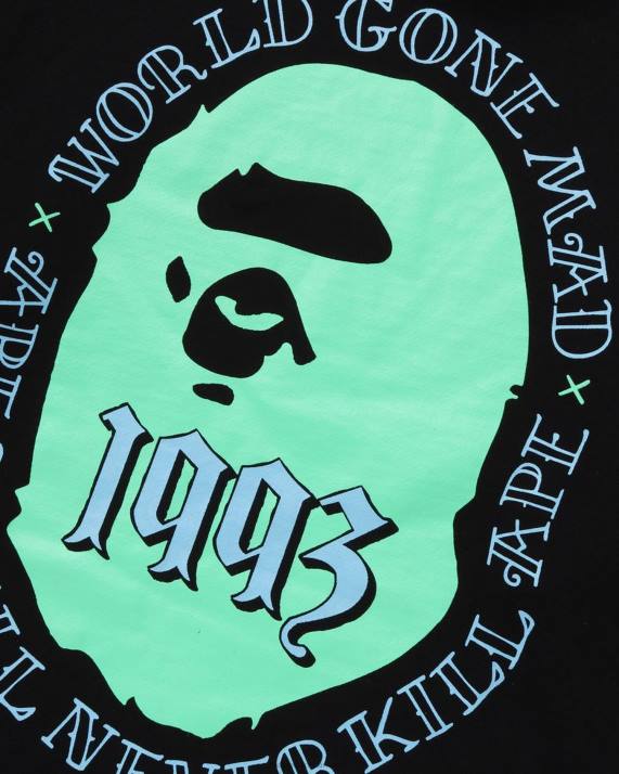 A Bathing Ape Mænd hoved pullover hættetrøje HH6J272 sort