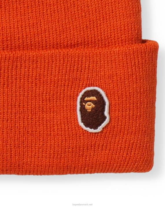 A Bathing Ape Mænd hovedet et punkt strikket hue HH6J627 orange