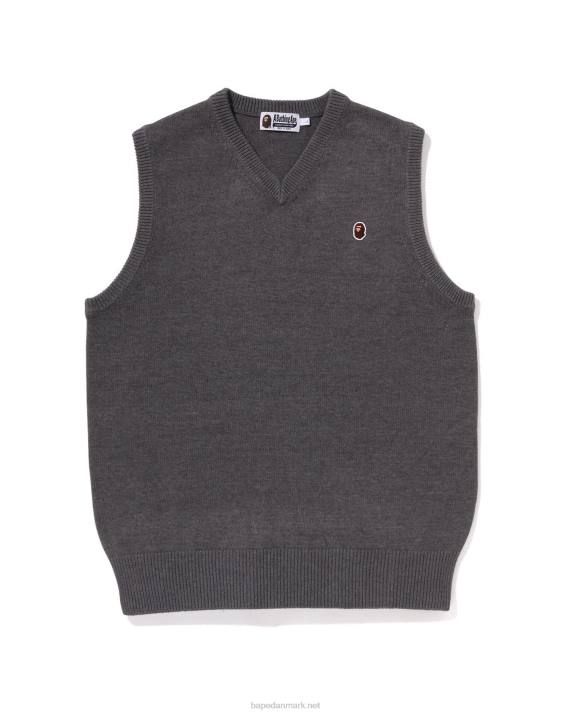 A Bathing Ape Mænd hovedet strikket vest HH6J224 grå