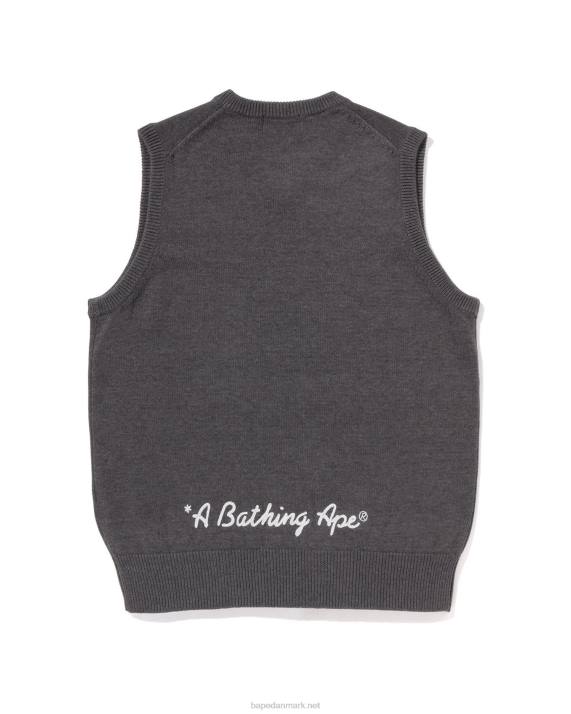 A Bathing Ape Mænd hovedet strikket vest HH6J224 grå