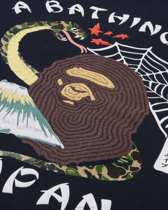 A Bathing Ape Mænd japansk kultur t-shirt HH6J114 Marine blå