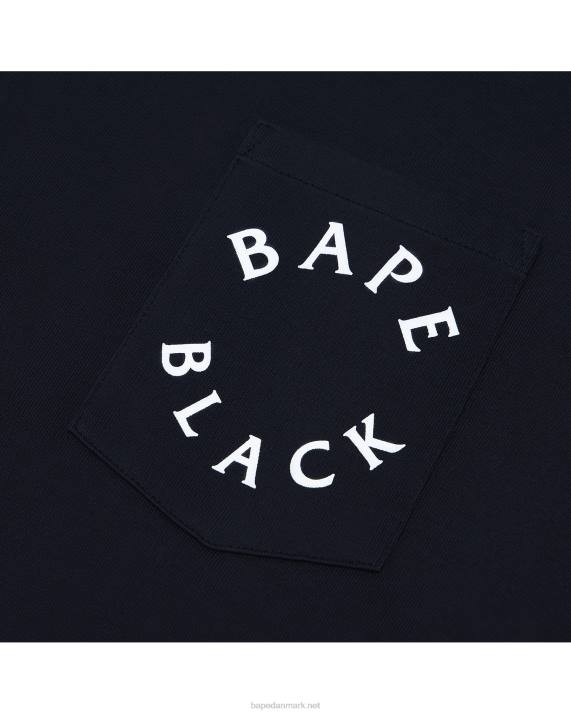 A Bathing Ape Mænd langærmet t-shirt med logotryk HH6J352 Marine blå