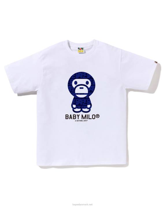 A Bathing Ape Mænd logo monogram baby milo t-shirt HH6J197 hvid