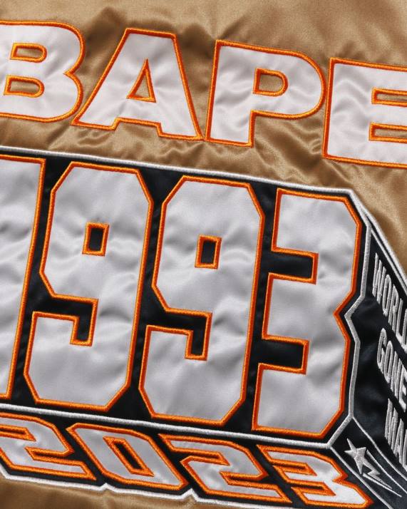 A Bathing Ape Mænd nylon varsity jakke HH6J181 guld