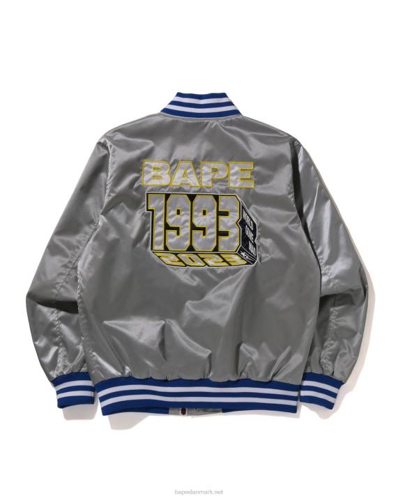 A Bathing Ape Mænd nylon varsity jakke HH6J182 sølv