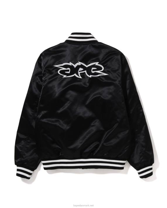 A Bathing Ape Mænd nylon varsity jakke med afslappet pasform HH6J349 sort