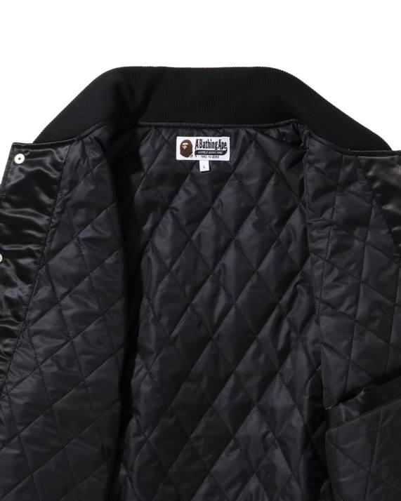 A Bathing Ape Mænd nylon varsity jakke med afslappet pasform HH6J349 sort