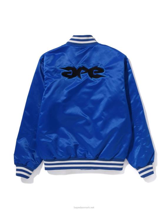 A Bathing Ape Mænd nylon varsity jakke med afslappet pasform HH6J350 blå