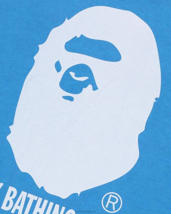 A Bathing Ape Mænd overfarvet af afslappet t-shirt HH6J251 Himmelblå