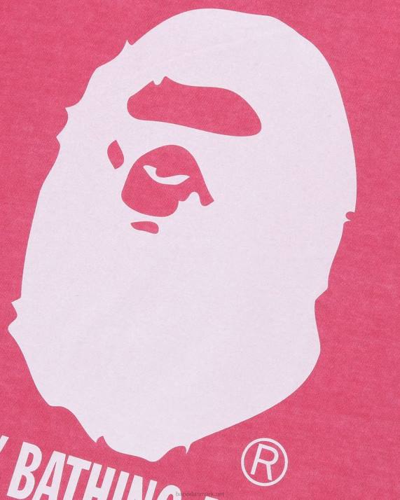 A Bathing Ape Mænd overfarvet af afslappet t-shirt HH6J253 karminrose
