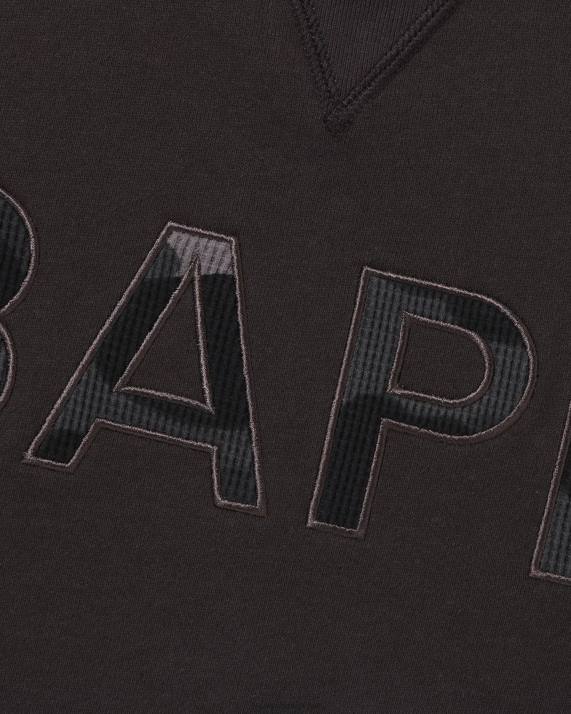 A Bathing Ape Mænd patch afslappet pasform rund hals HH6J294 mørkegrå