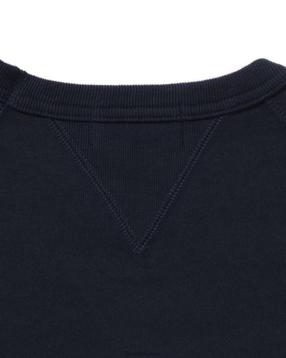 A Bathing Ape Mænd patch afslappet pasform rund hals HH6J296 Marine blå