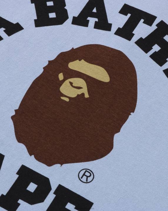 A Bathing Ape Mænd pigment college t-shirt HH6J149 Himmelblå