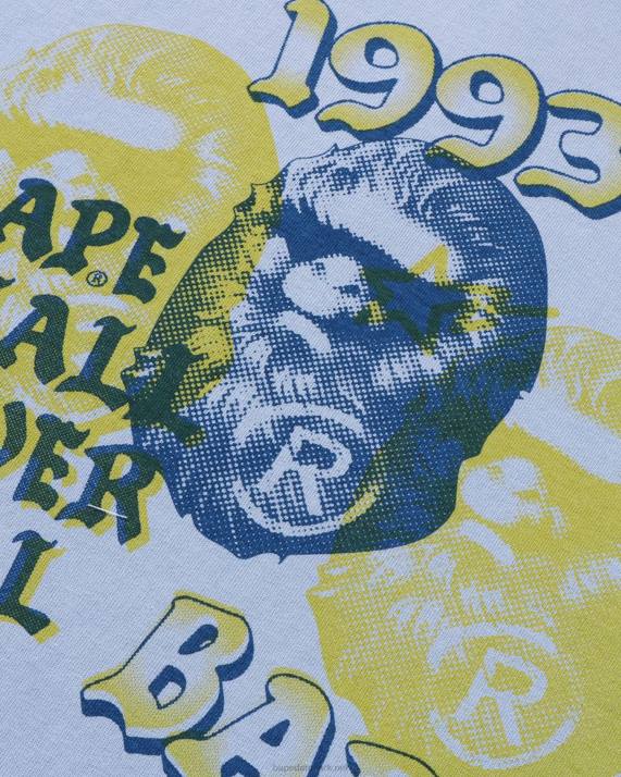 A Bathing Ape Mænd pigment t-shirt med tre hoveder HH6J153 lyseblå