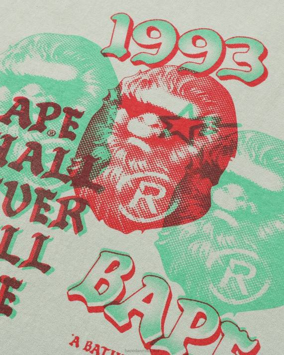 A Bathing Ape Mænd pigment t-shirt med tre hoveder HH6J154 militærgrøn