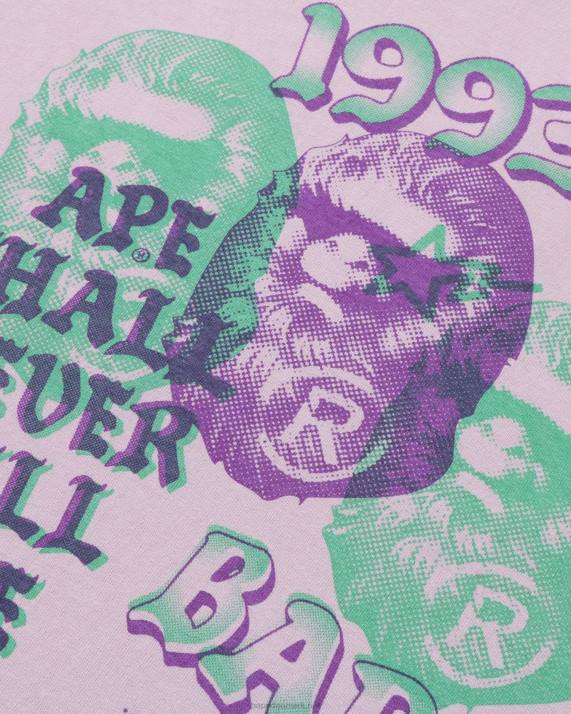 A Bathing Ape Mænd pigment t-shirt med tre hoveder HH6J155 røget drue