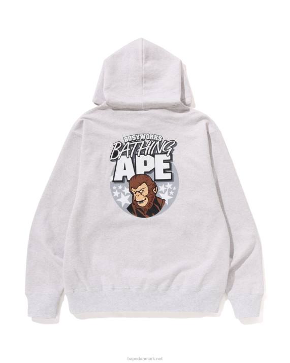 A Bathing Ape Mænd pullover hættetrøje med afslappet pasform HH6J285 grå