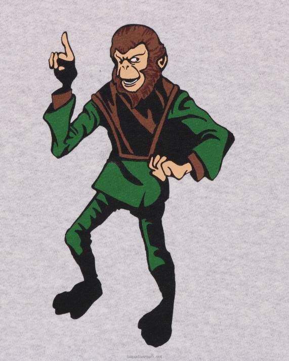 A Bathing Ape Mænd pullover hættetrøje med afslappet pasform HH6J285 grå