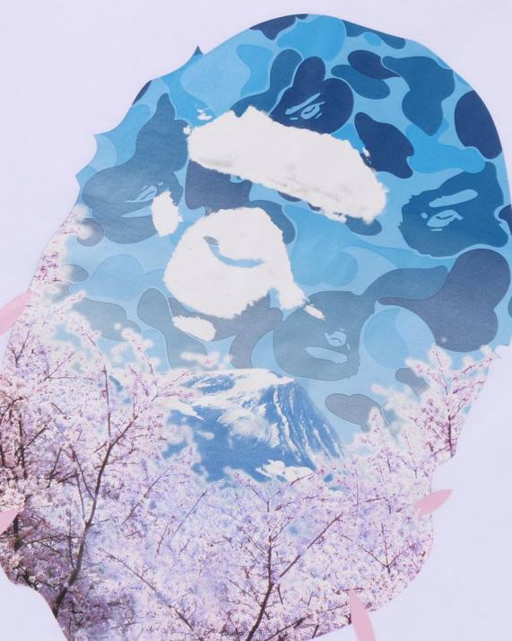 A Bathing Ape Mænd sakura foto hoved t-shirt HH6J207 hvid