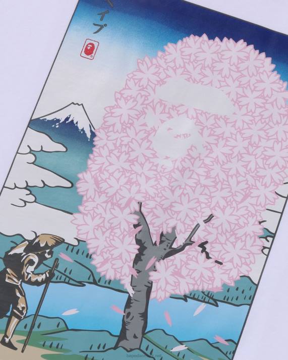 A Bathing Ape Mænd sakura t-shirt HH6J217 hvid