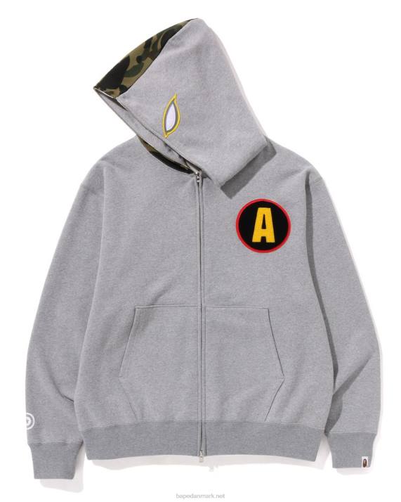 A Bathing Ape Mænd shadow afslappet pasform hættetrøje med fuld lynlås HH6J180 grå