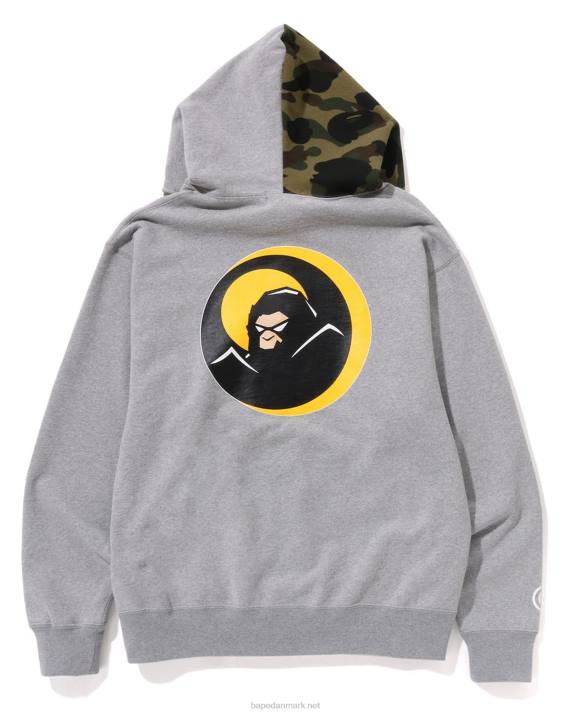 A Bathing Ape Mænd shadow afslappet pasform hættetrøje med fuld lynlås HH6J180 grå