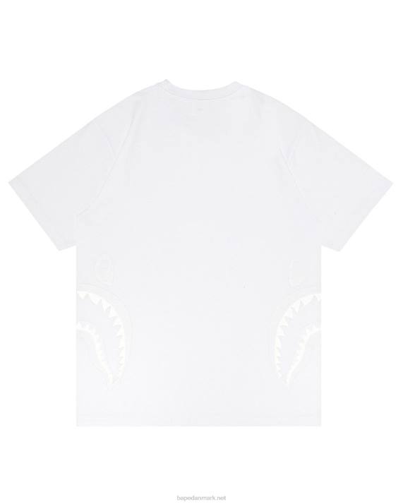 A Bathing Ape Mænd side haj t-shirt HH6J322 hvid