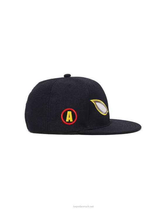 A Bathing Ape Mænd skygge-snap-back-hætte HH6J416 Marine blå