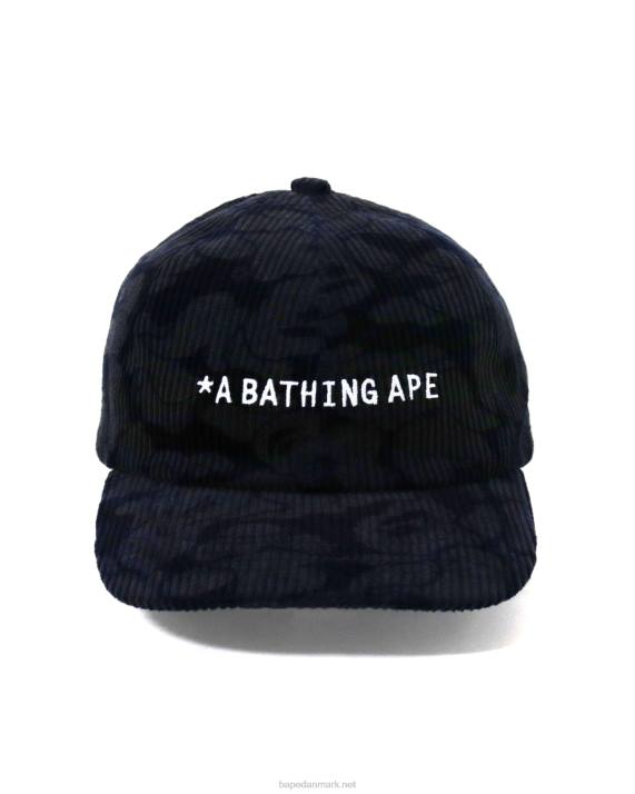 A Bathing Ape Mænd solid camo fløjl panelhætte HH6J643 Marine blå
