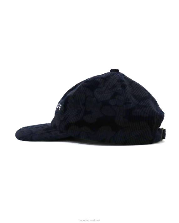 A Bathing Ape Mænd solid camo fløjl panelhætte HH6J643 Marine blå