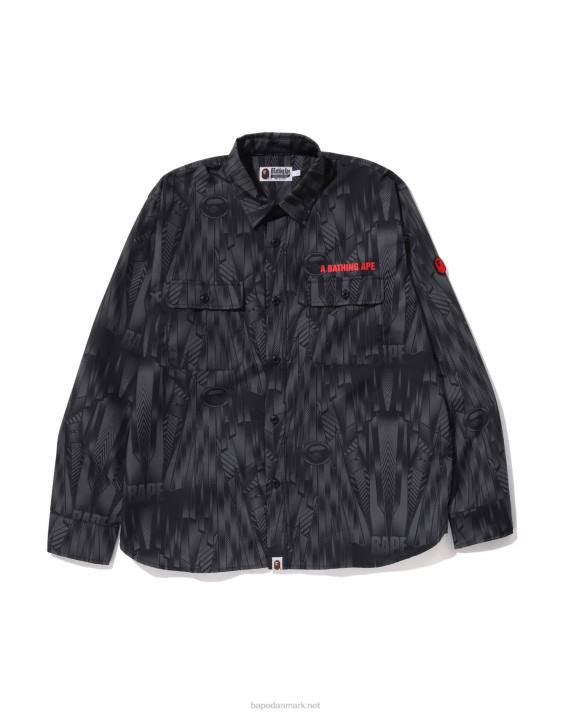 A Bathing Ape Mænd speed racer skjorte med afslappet pasform HH6J313 sort