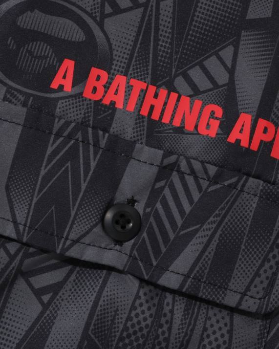 A Bathing Ape Mænd speed racer skjorte med afslappet pasform HH6J313 sort