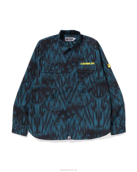 A Bathing Ape Mænd speed racer skjorte med afslappet pasform HH6J314 blå