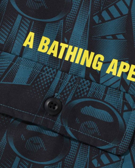 A Bathing Ape Mænd speed racer skjorte med afslappet pasform HH6J314 blå