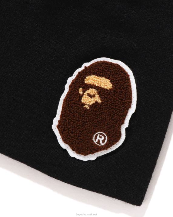 A Bathing Ape Mænd stor hovedstrikket hue HH6J589 sort