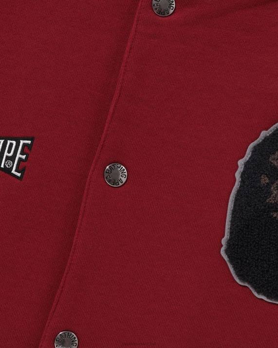 A Bathing Ape Mænd sweat varsity jakke HH6J242 knaldrød