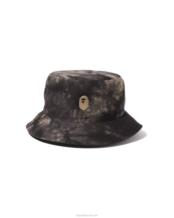 A Bathing Ape Mænd tie dye one point bucket hat HH6J569 sort