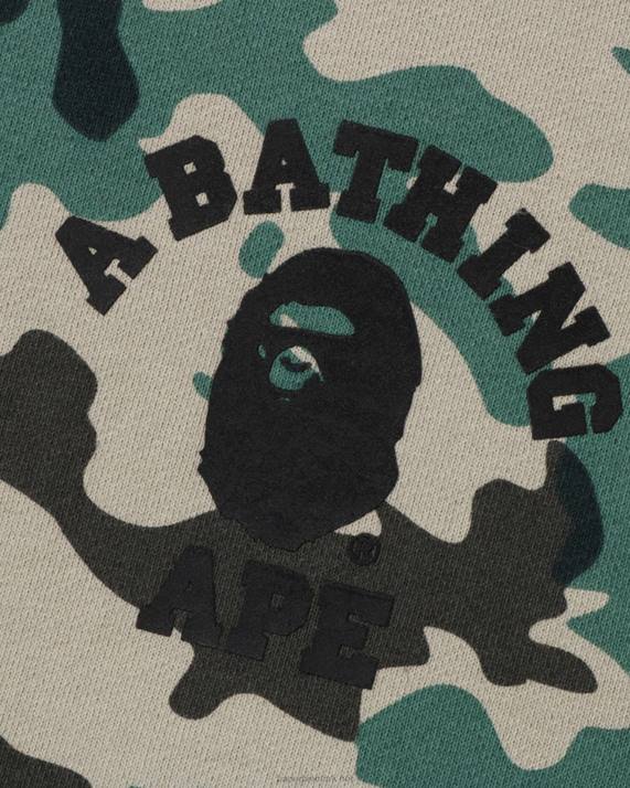 A Bathing Ape Mænd woodland camo hættetrøje med løs pasform med fuld lynlås HH6J219 militærgrøn