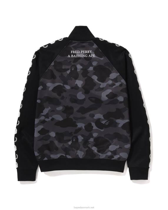 A Bathing Ape Mænd x fred perry farve camo træningsjakke HH6J214 sort