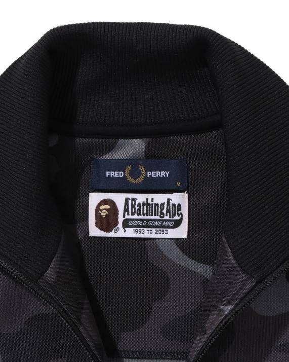 A Bathing Ape Mænd x fred perry farve camo træningsjakke HH6J214 sort