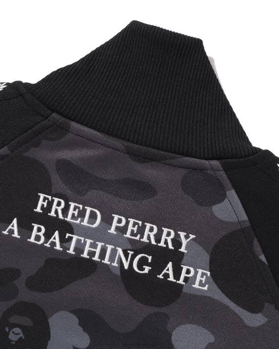 A Bathing Ape Mænd x fred perry farve camo træningsjakke HH6J214 sort