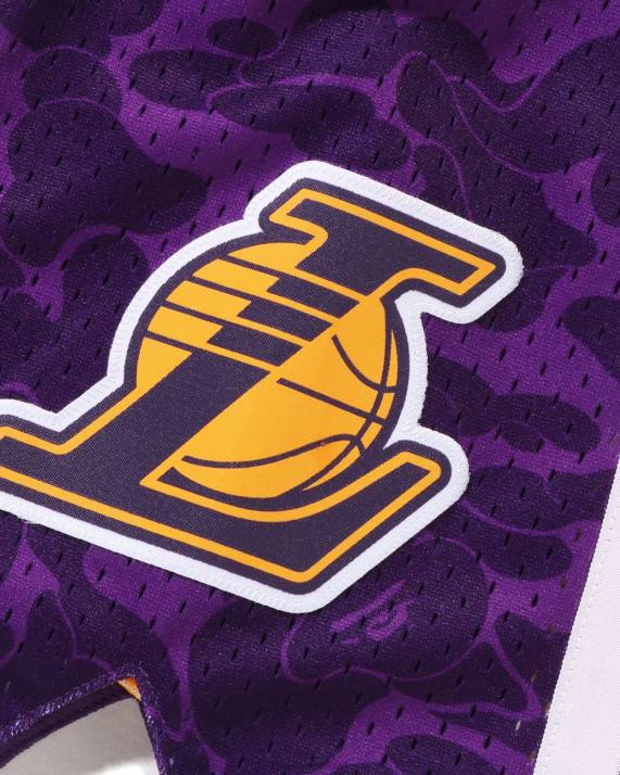 A Bathing Ape Mænd x mn los angeles lakers jersey shorts HH6J362 gul