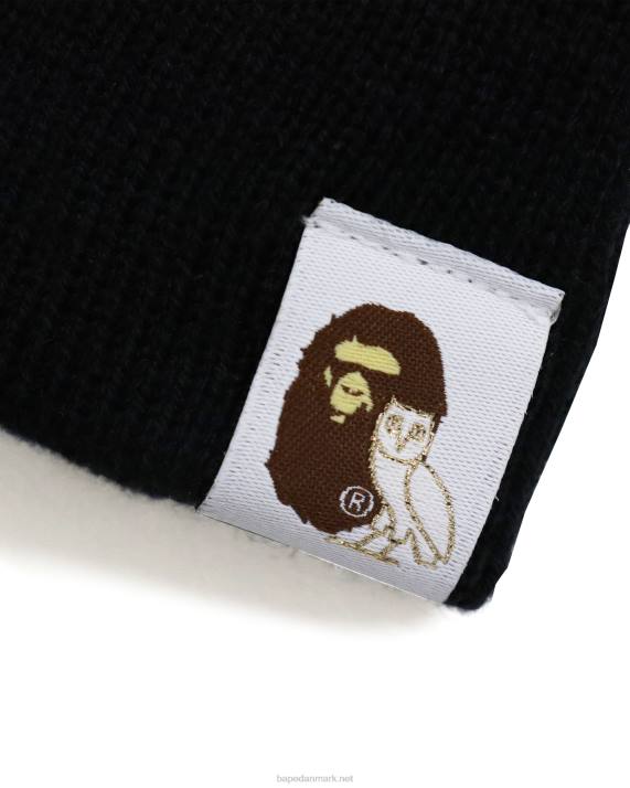 A Bathing Ape Mænd x ovo strik hue HH6J652 sort
