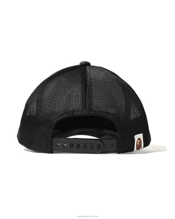 A Bathing Ape Mænd x stussy trucker kasket HH6J582 sort