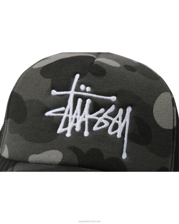 A Bathing Ape Mænd x stussy trucker kasket HH6J582 sort