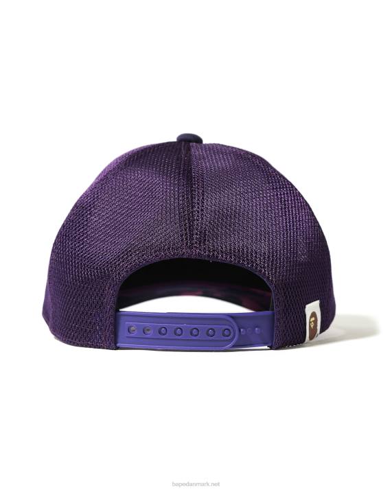 A Bathing Ape Mænd x stussy trucker kasket HH6J584 lilla