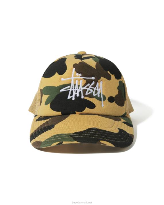 A Bathing Ape Mænd x stussy trucker kasket HH6J585 gul