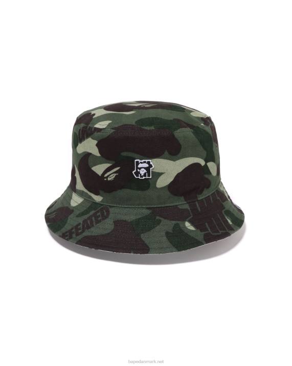 A Bathing Ape Mænd x undftd farve camo flannel bøttehat HH6J518 militærgrøn