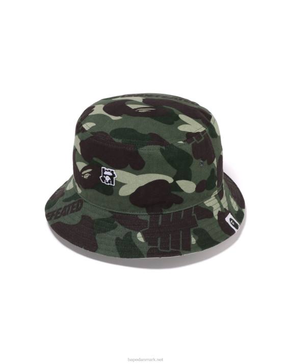 A Bathing Ape Mænd x undftd farve camo flannel bøttehat HH6J518 militærgrøn